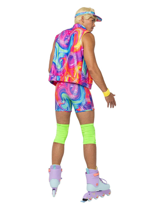 Roma 6PC Mens Retro Rollerblade Stud Costume.