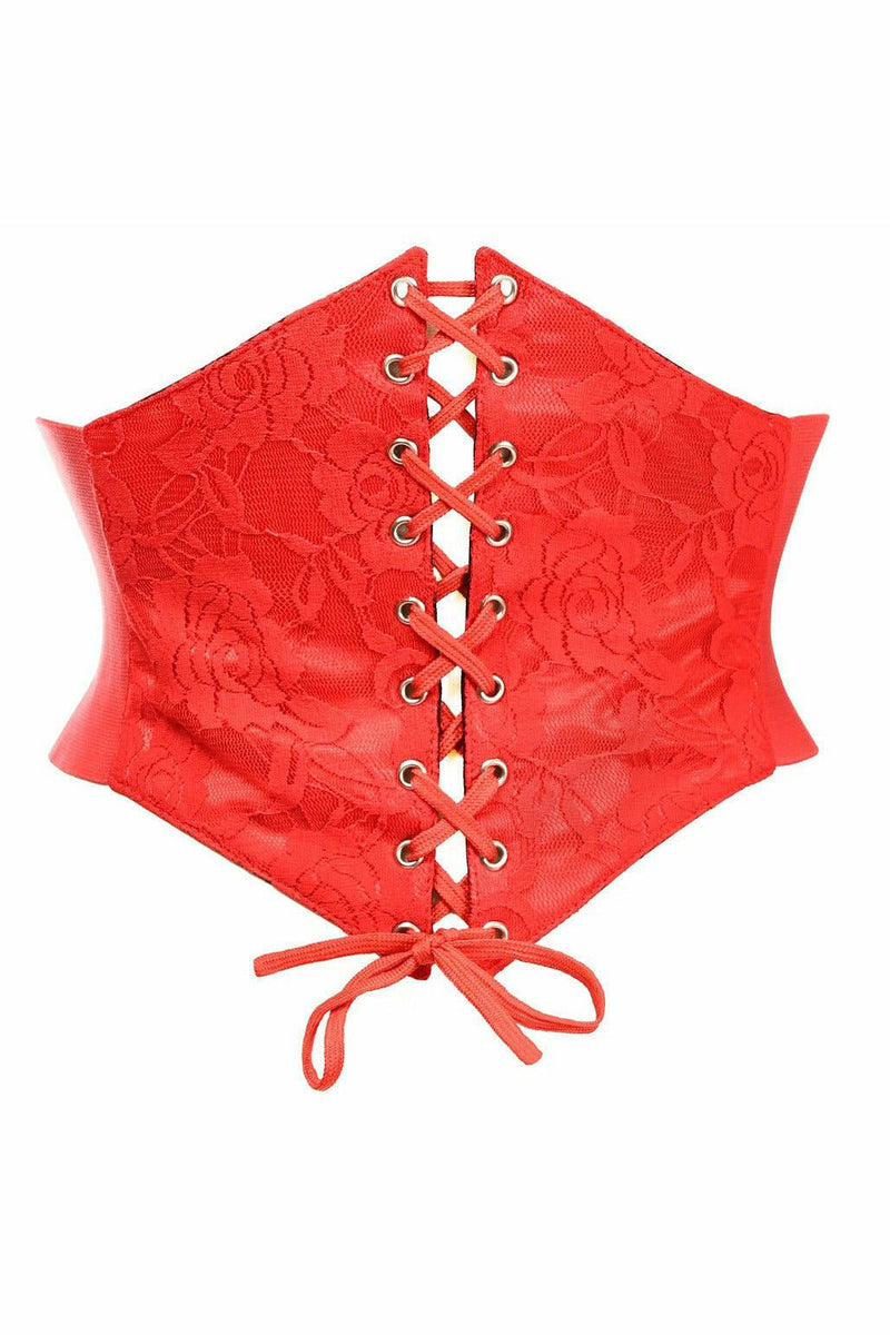 Lavish Red Lace Corset Belt Cincher-Daisy Corsets