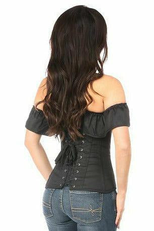 Lavish Black Cotton Off-The-Shoulder Corset.