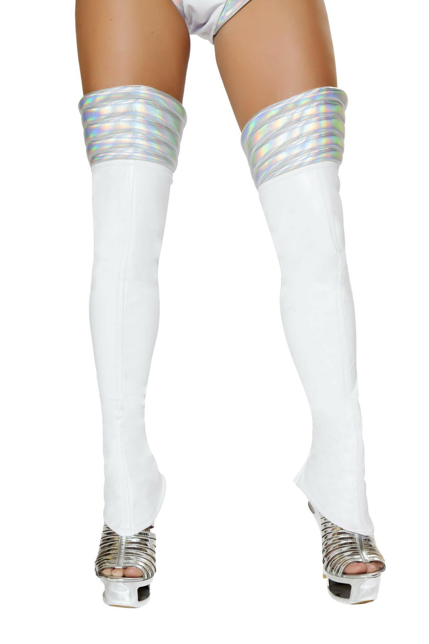 Roma White Space Girl Leggings - Costume Accessory.