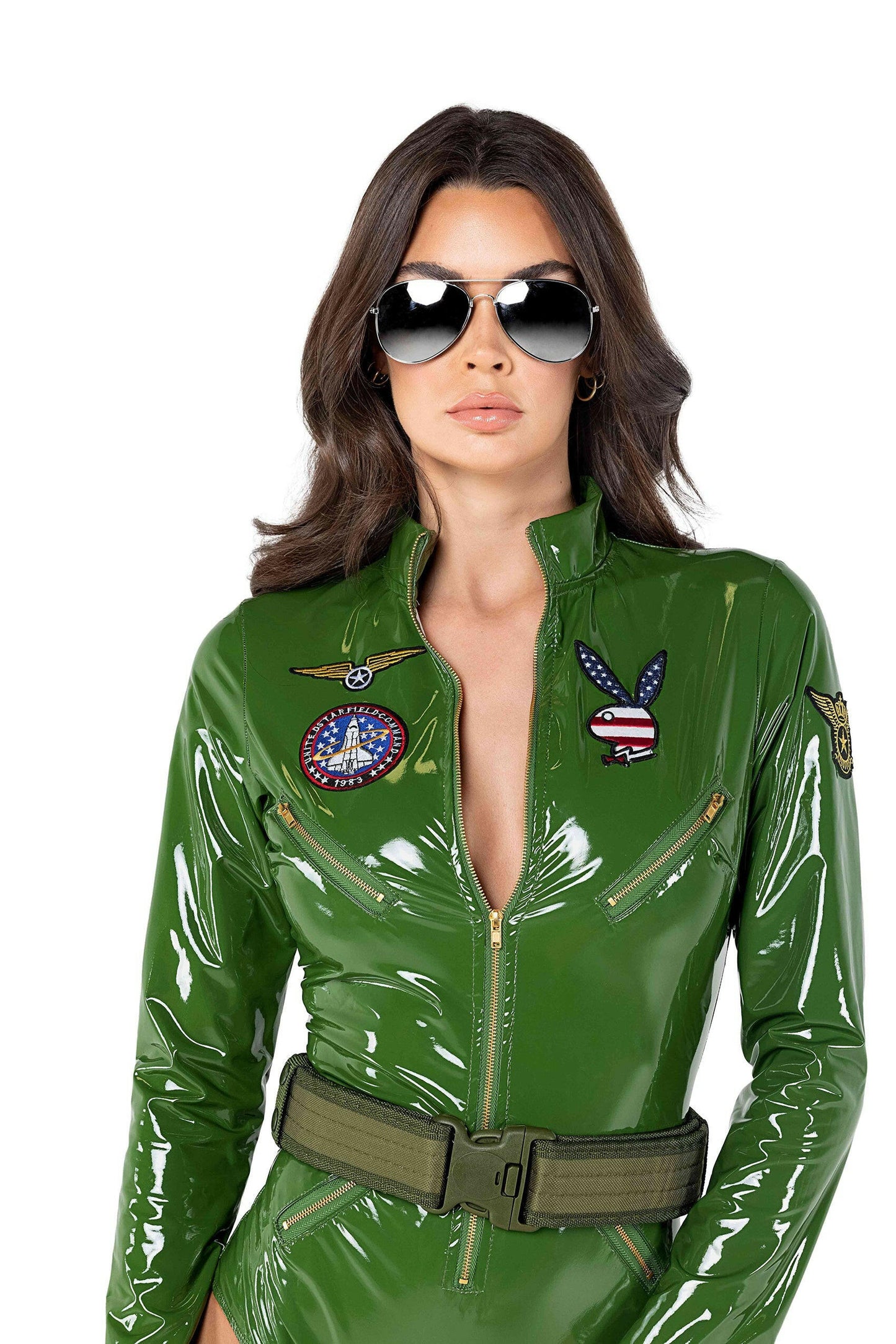 Roma 2pc Playboy Top Pilot Costume.