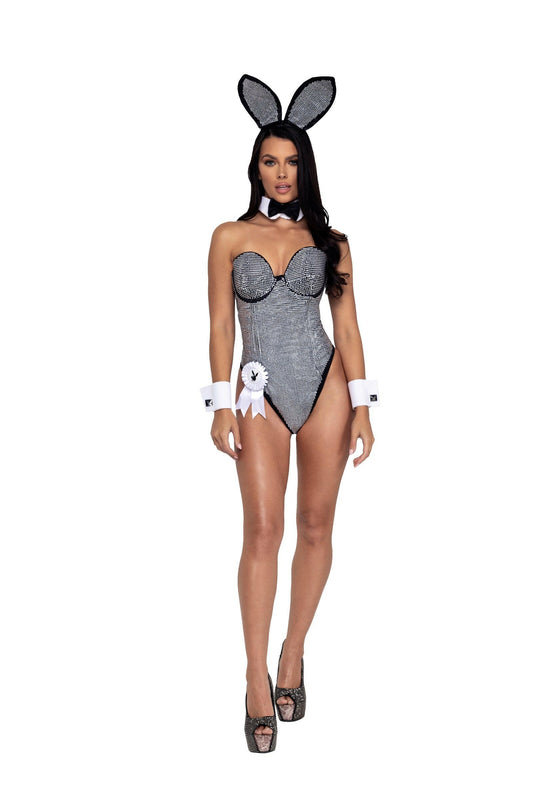 Roma 8PC Playboy Rhinestone Bunny Costume.