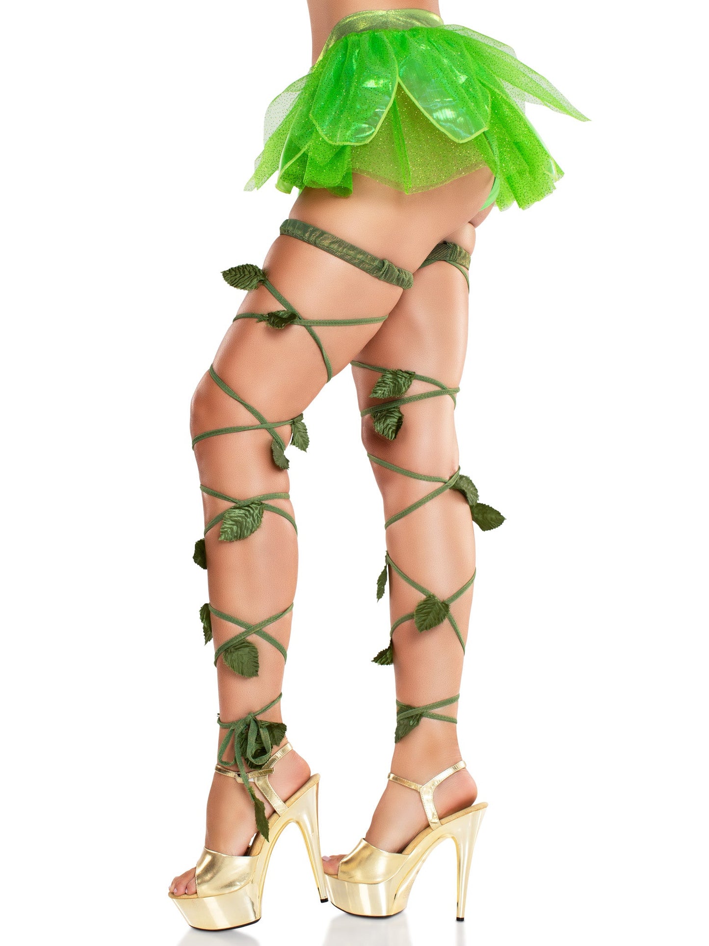 Ivy Shimmer Garter Leg Wraps