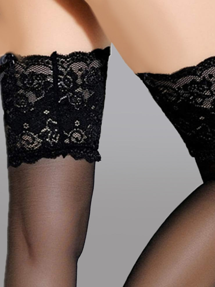 Sheer Lace Thigh High Stockings.
