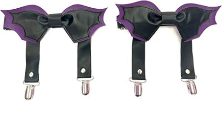 Black/Purple Bat Leg Garters.