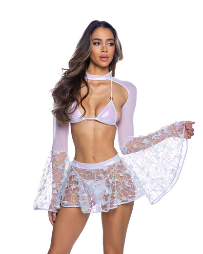 Roma Rave / Festival Butterfly & Sequin Mini Skirt