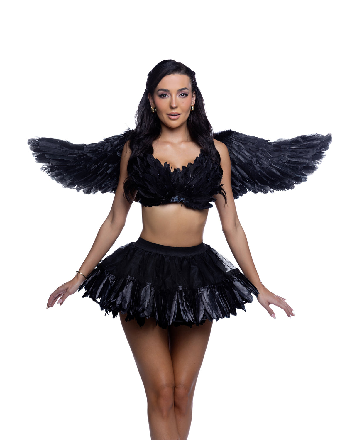 Naughty Angel 4-Piece Dark Costume Set