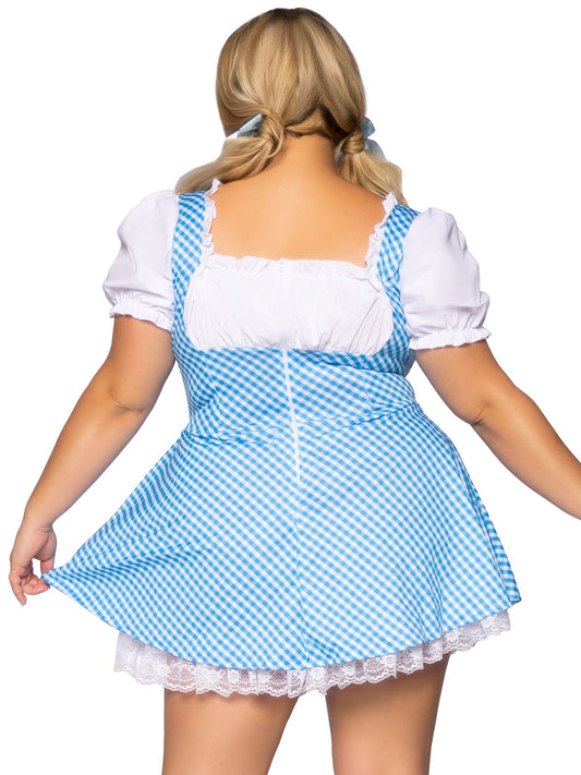 Plus Gingham Dress With Split Skirt