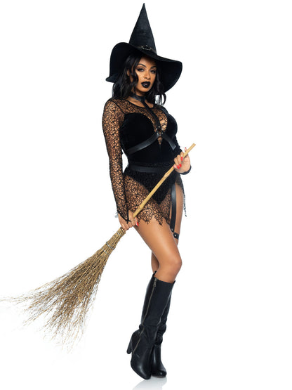 Crafty Witch Sexy Costume With Hat