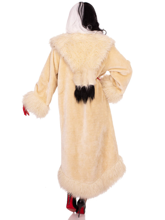 Villainess Satin Lined Faux-Fur Coat