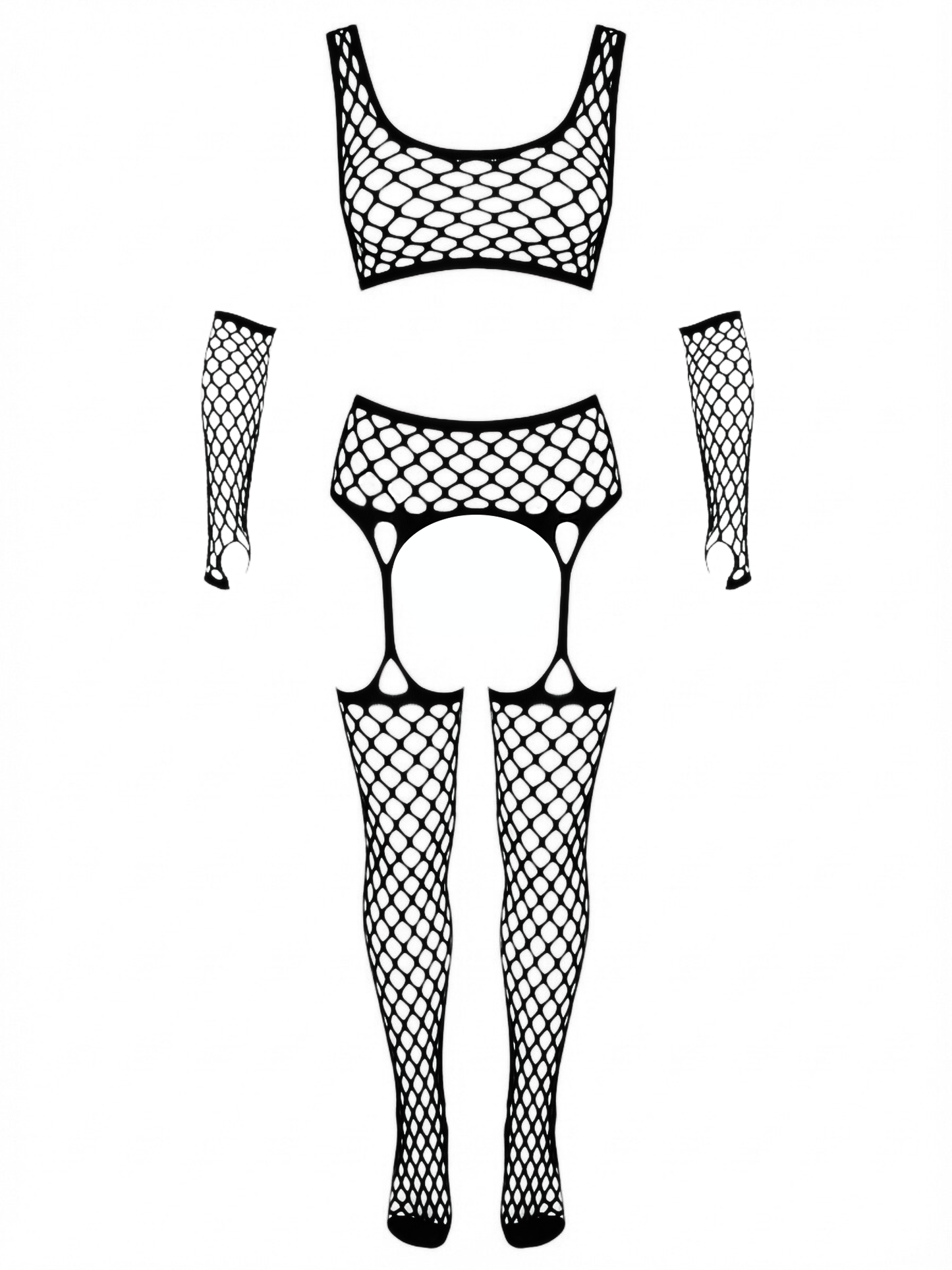 Get Into It Crop Top and Garter Stockings Set