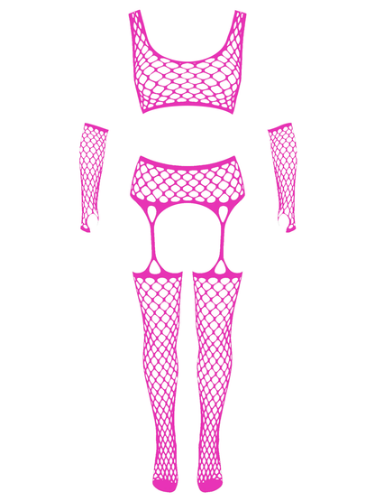 Get Into It Crop Top and Garter Stockings Set