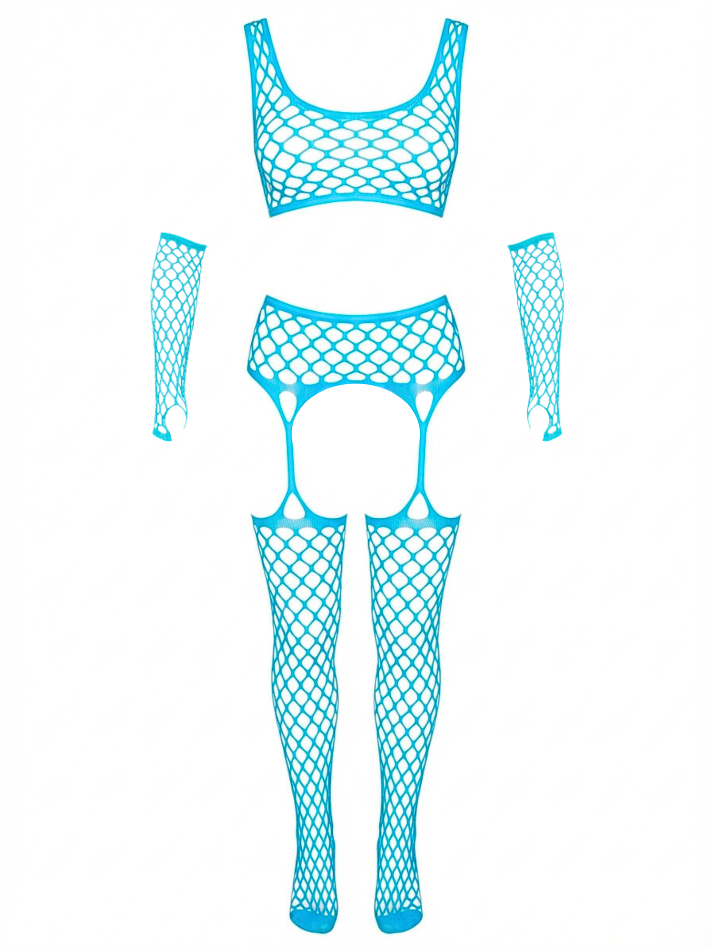 Get Into It Crop Top and Garter Stockings Set