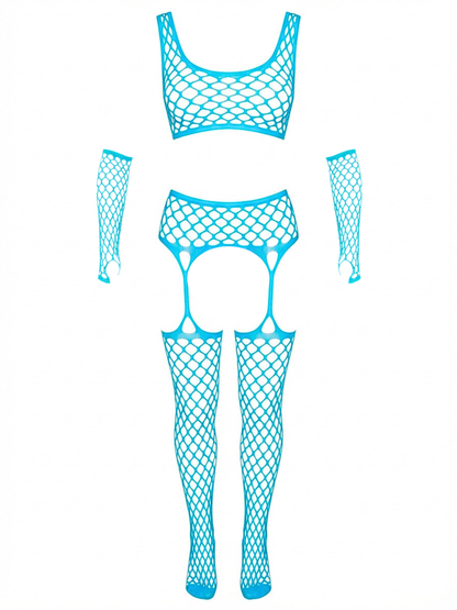 Get Into It Crop Top and Garter Stockings Set