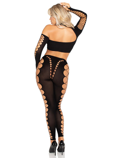 Notorious Crop Top and Footless Tights Set