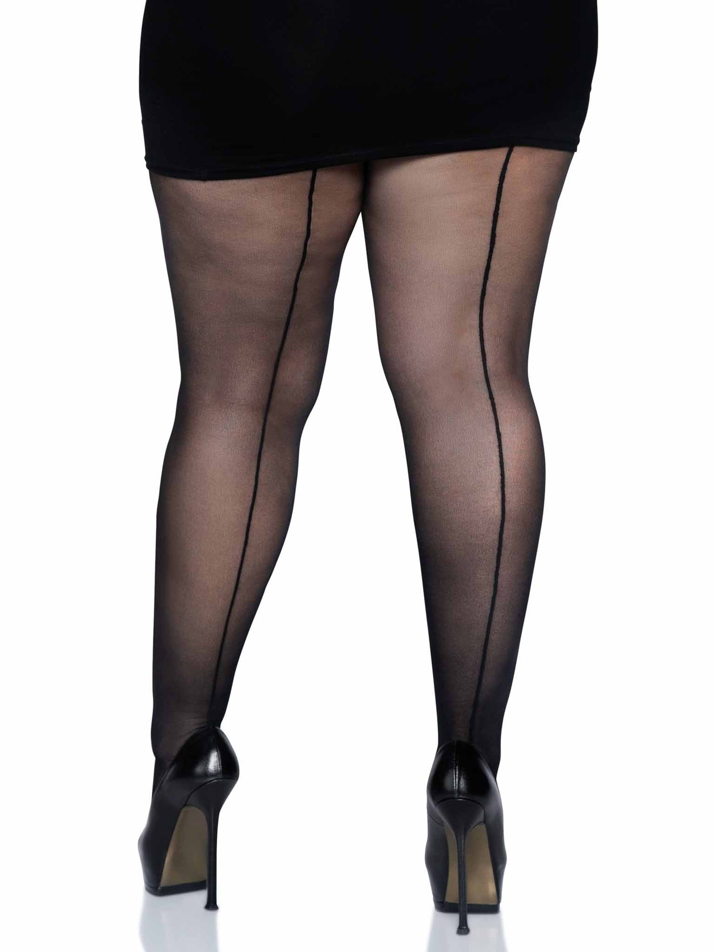 Cadi Plus Sheer Backseam Pantyhose