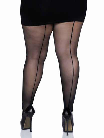 Cadi Plus Sheer Backseam Pantyhose