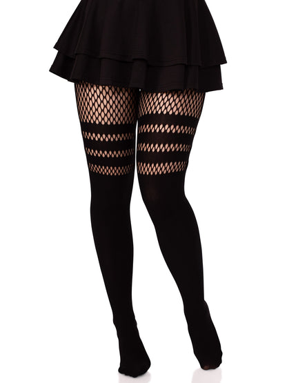 Ada Tights with Fishnet Accent