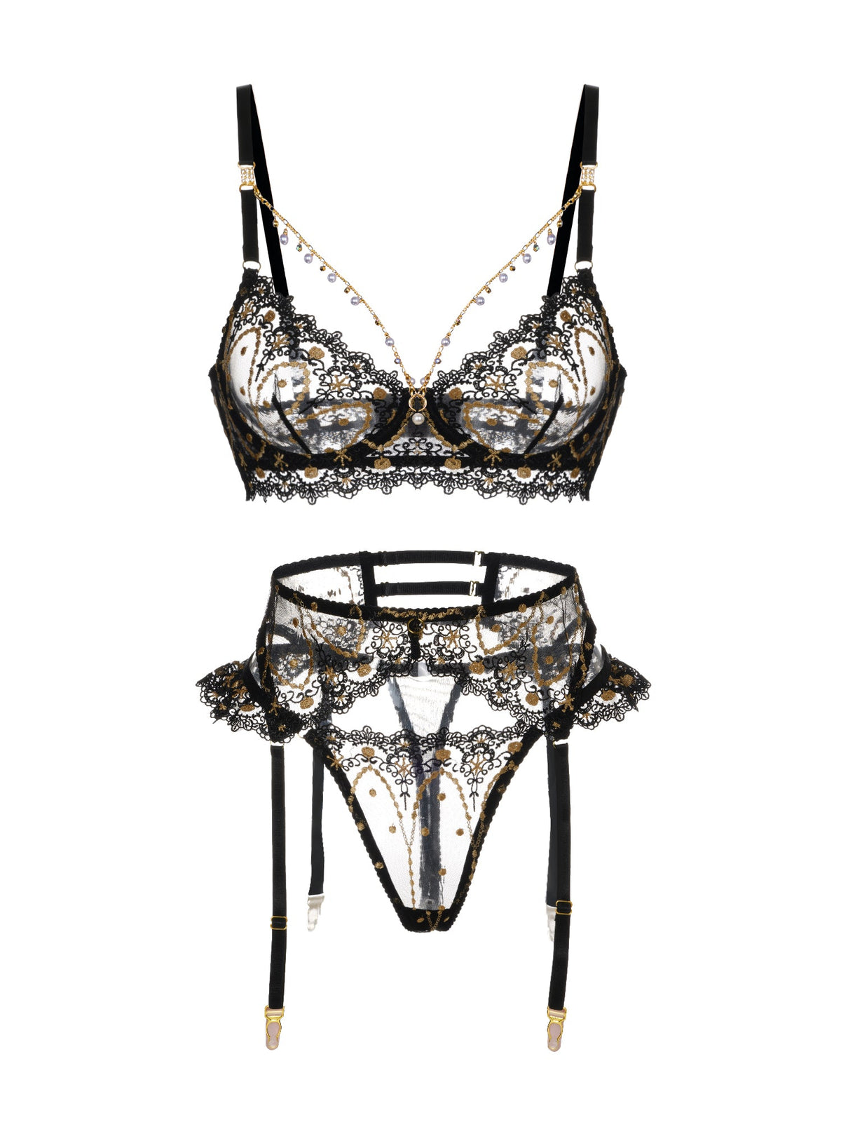 Vanessa Golden Clover Lingerie Set