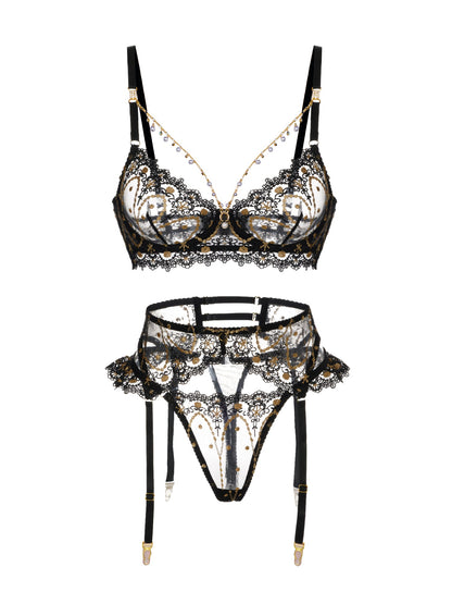 Vanessa Golden Clover Lingerie Set