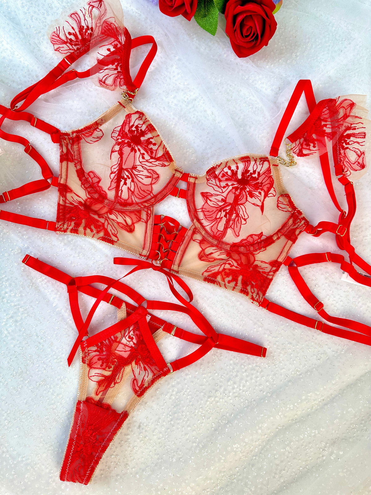 Diana Red Sculpting Body Lingerie Set