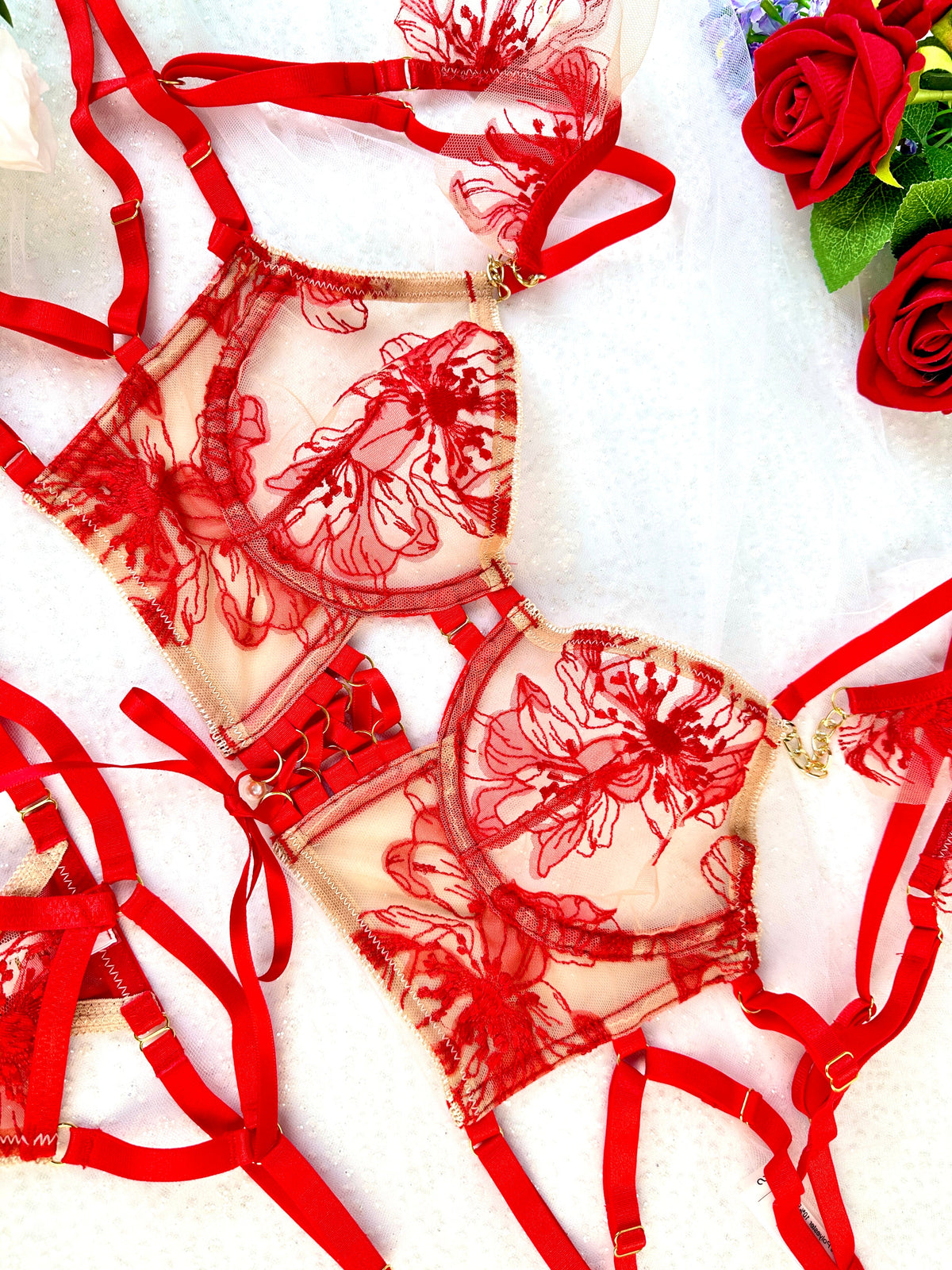 Diana Red Sculpting Body Lingerie Set