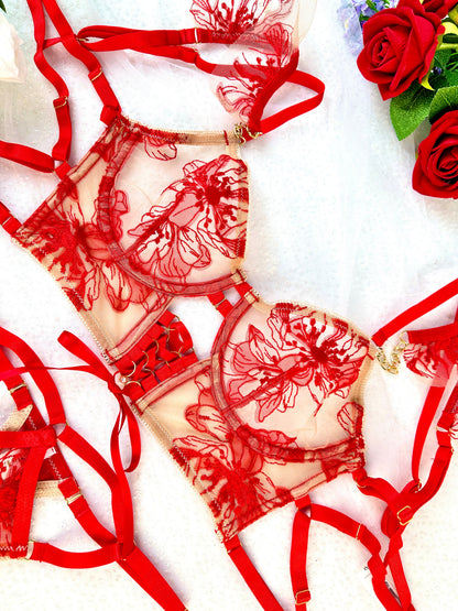 Diana Red Sculpting Body Lingerie Set