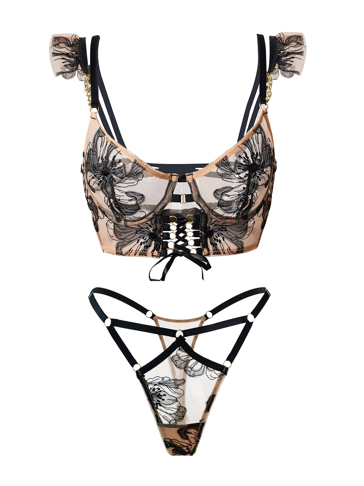 Diana Black Sculpting Body Lingerie Set