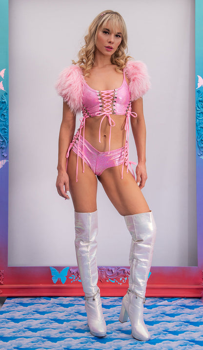 Rave FE223 - Metallic Lace-Up Short - J. Valentine.