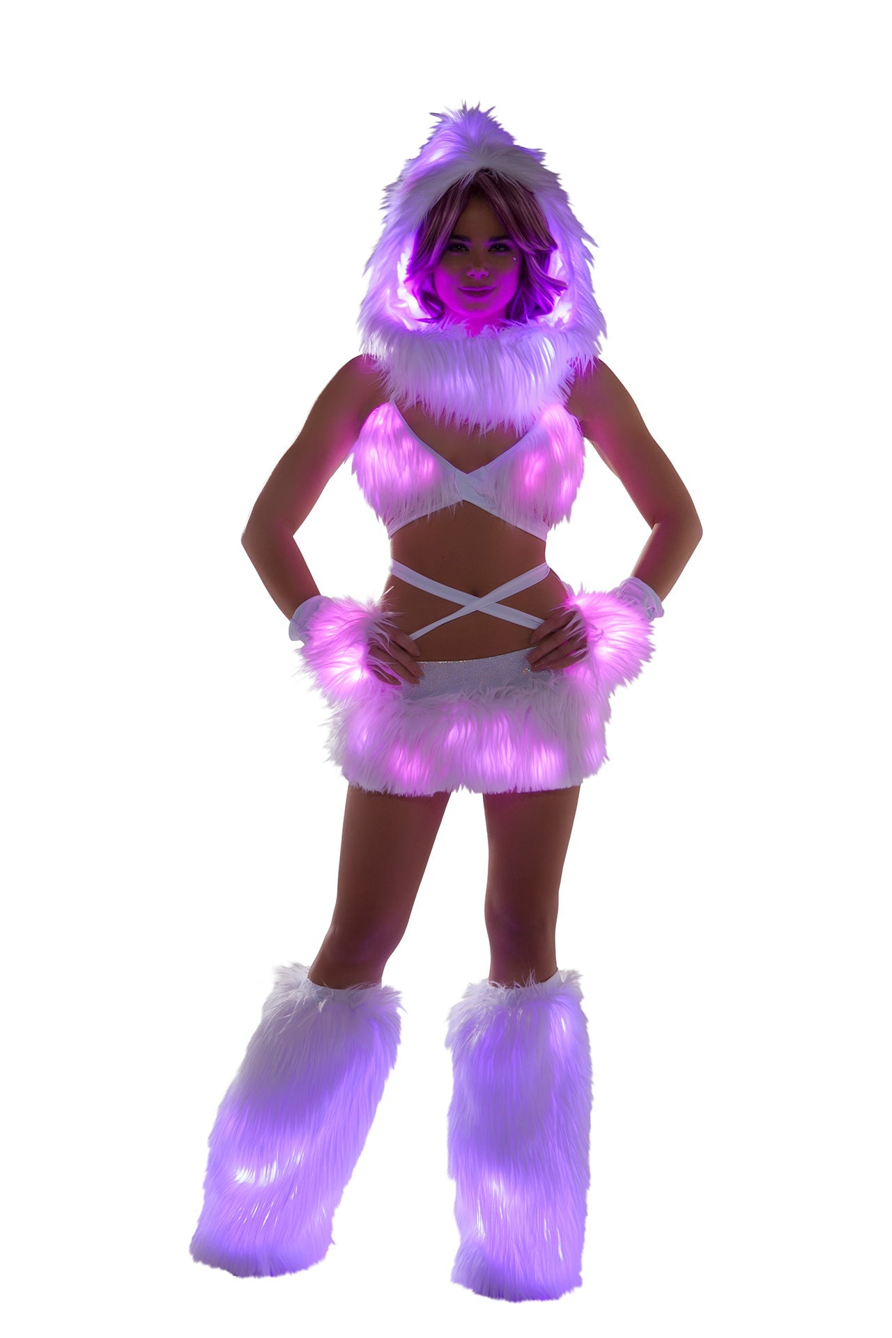 Rave FF427 - Faux Fur Light-Up Skirt - J. Valentine.