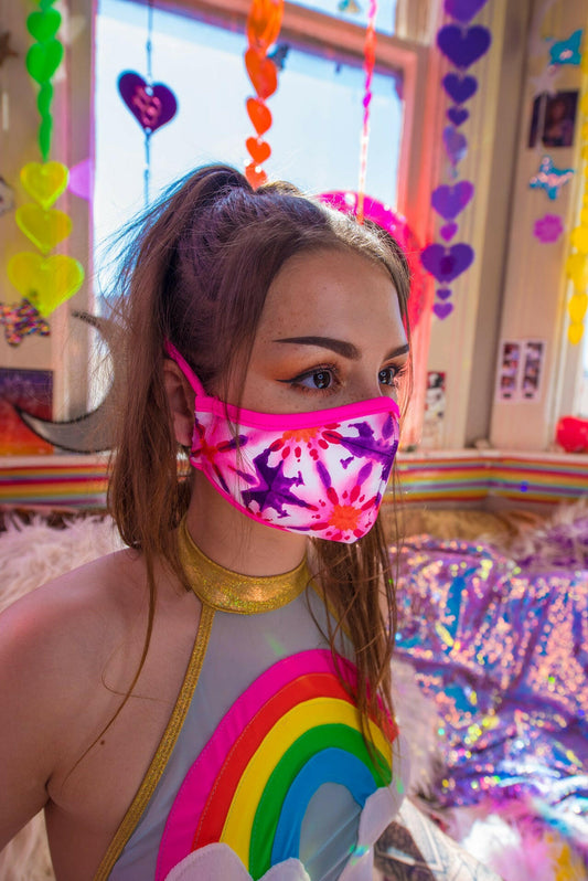J. Valentine Kaleidoscope Tailored Face Mask- Festival Rave Accessory.