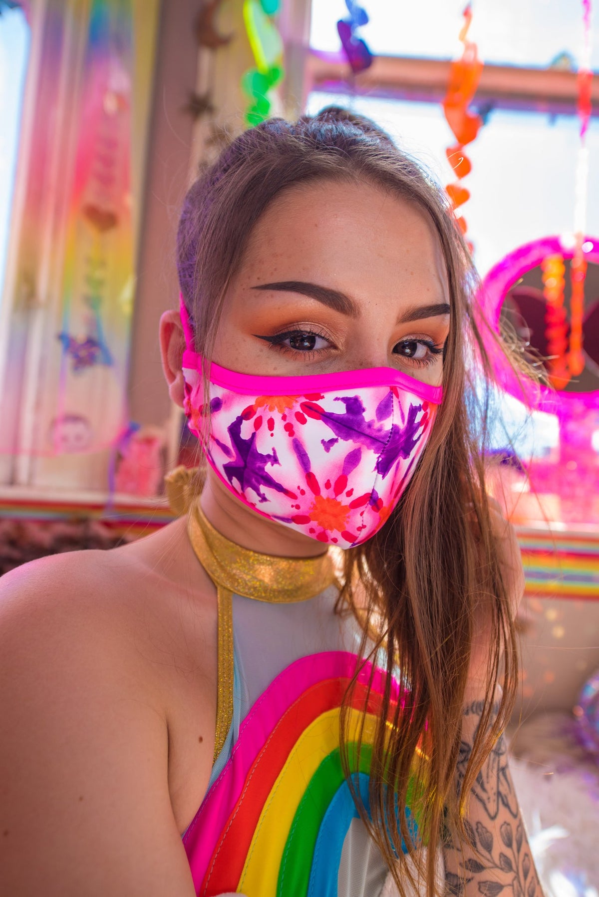 Kaleidoscope Tailored Face Mask- Festival Rave Accessory-J. Valentine