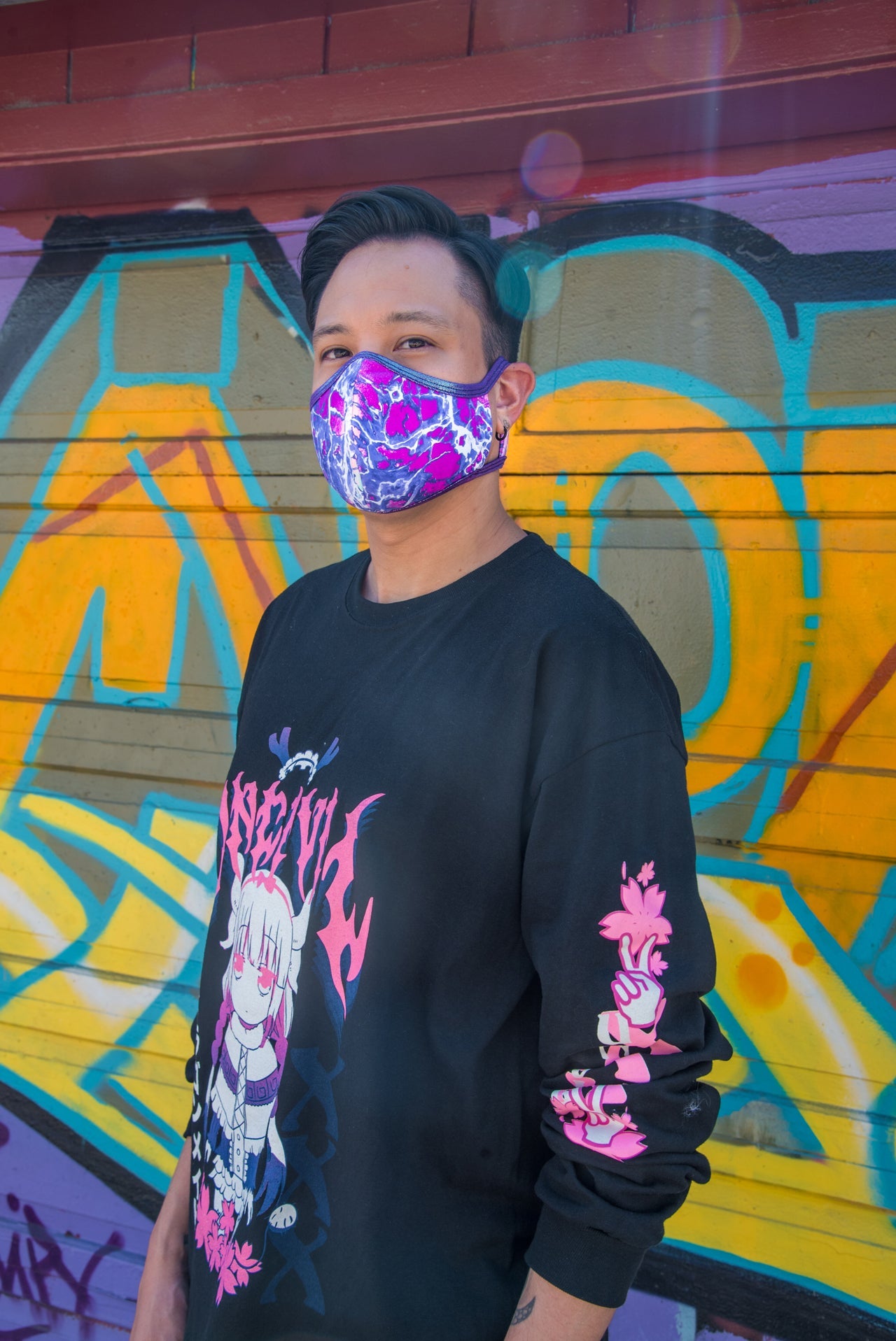 Electric Lavender Spandex Tailored Mens Face Mask- Festival Rave Accessory-J. Valentine