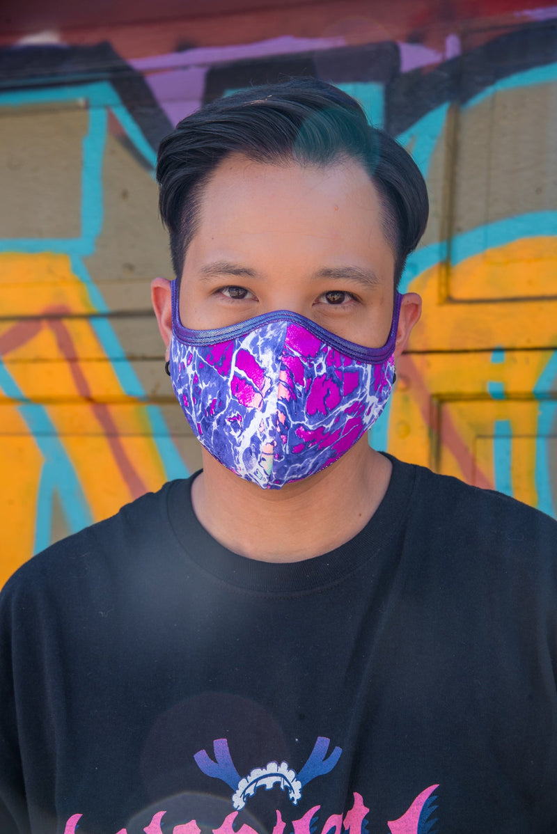 Electric Lavender Spandex Tailored Mens Face Mask- Festival Rave Accessory-J. Valentine