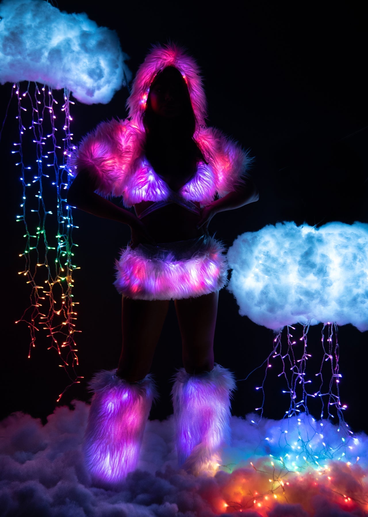J. Valentine Rave Faux Fur Light-Up Skirt