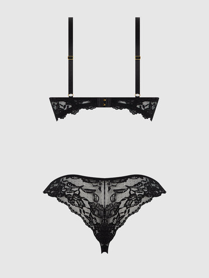 SAVANNAH LACE PUSH UP PLUNGE BRA & TANGA SET