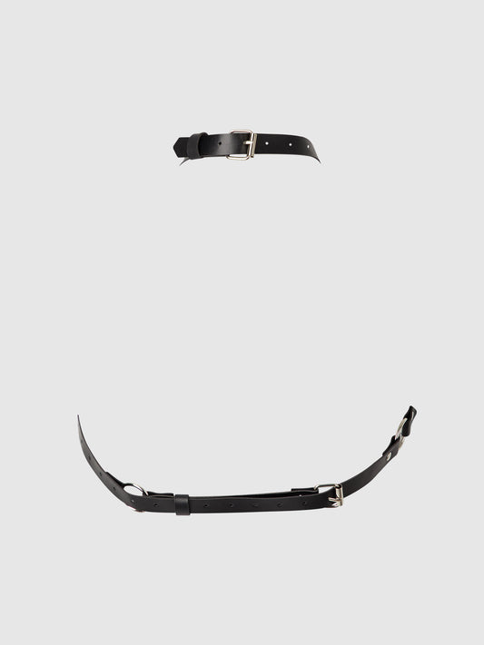 Chain & Leather-like Draped Harness