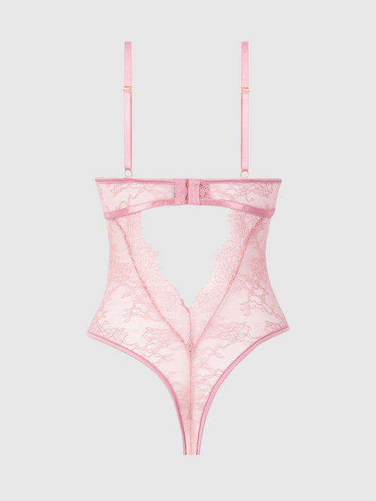 Blair Satin & Lace Corseted Underwire Teddy