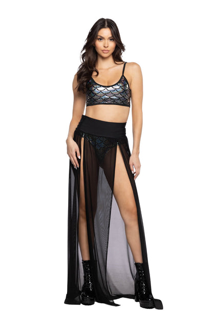 J. Valentine Rave Long Two-Slit Skirt