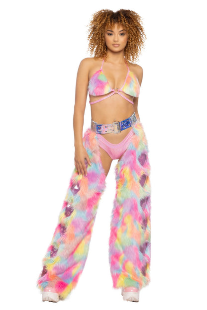 J. Valentine Rave Faux Fur Triangle Top
