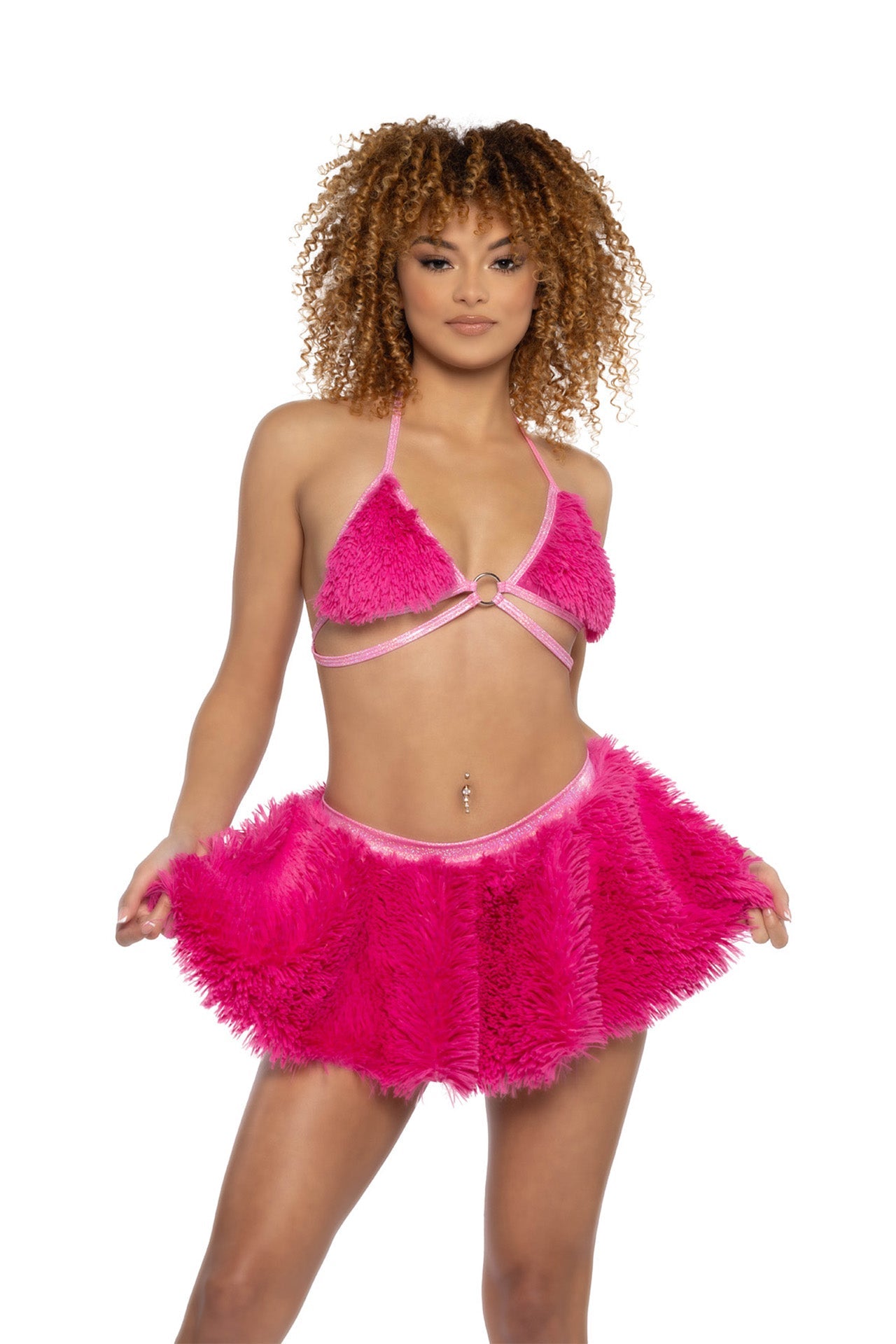 J. Valentine Rave Faux Fur Triangle Top