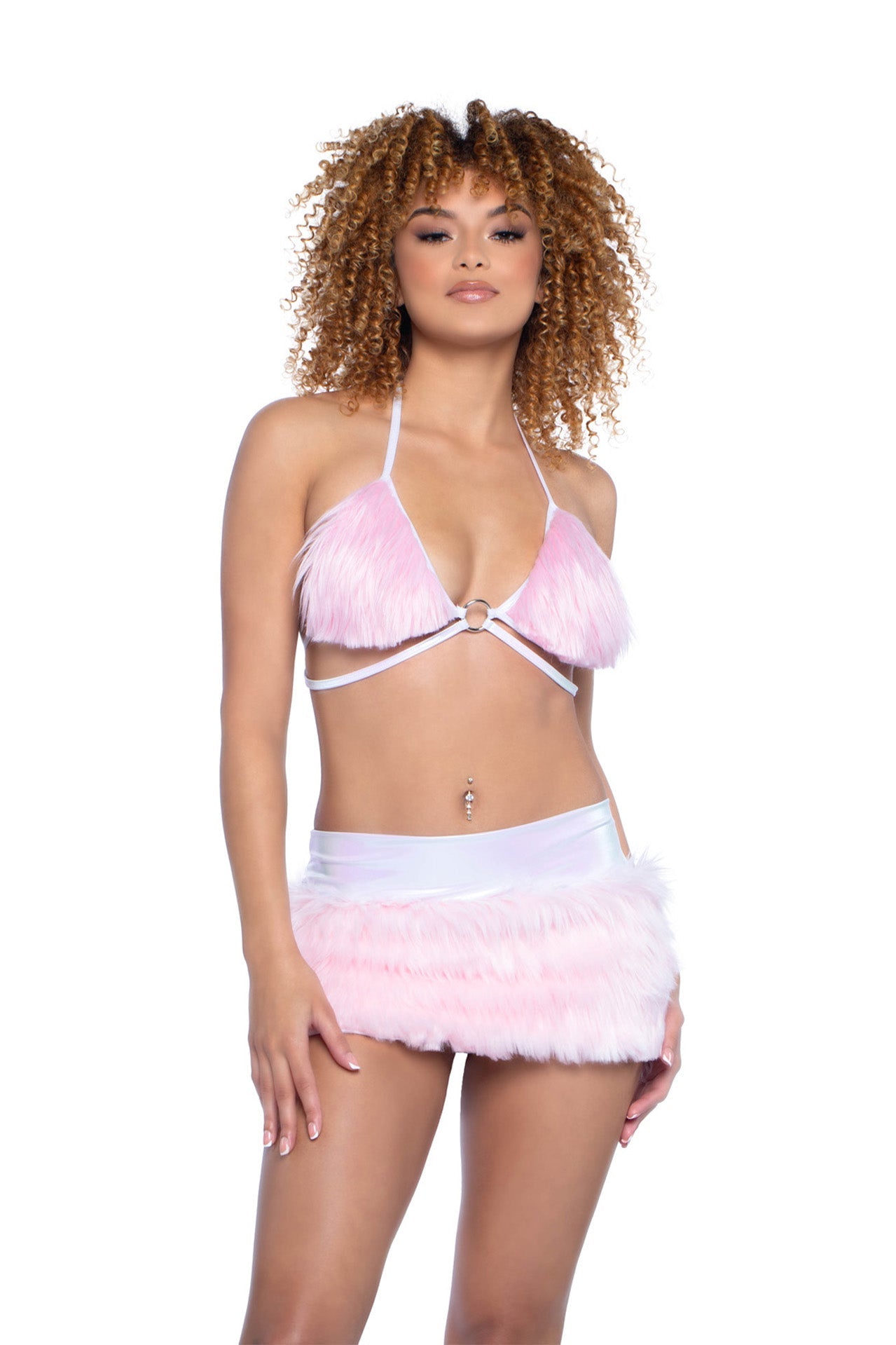 J. Valentine Rave Faux Fur Triangle Top
