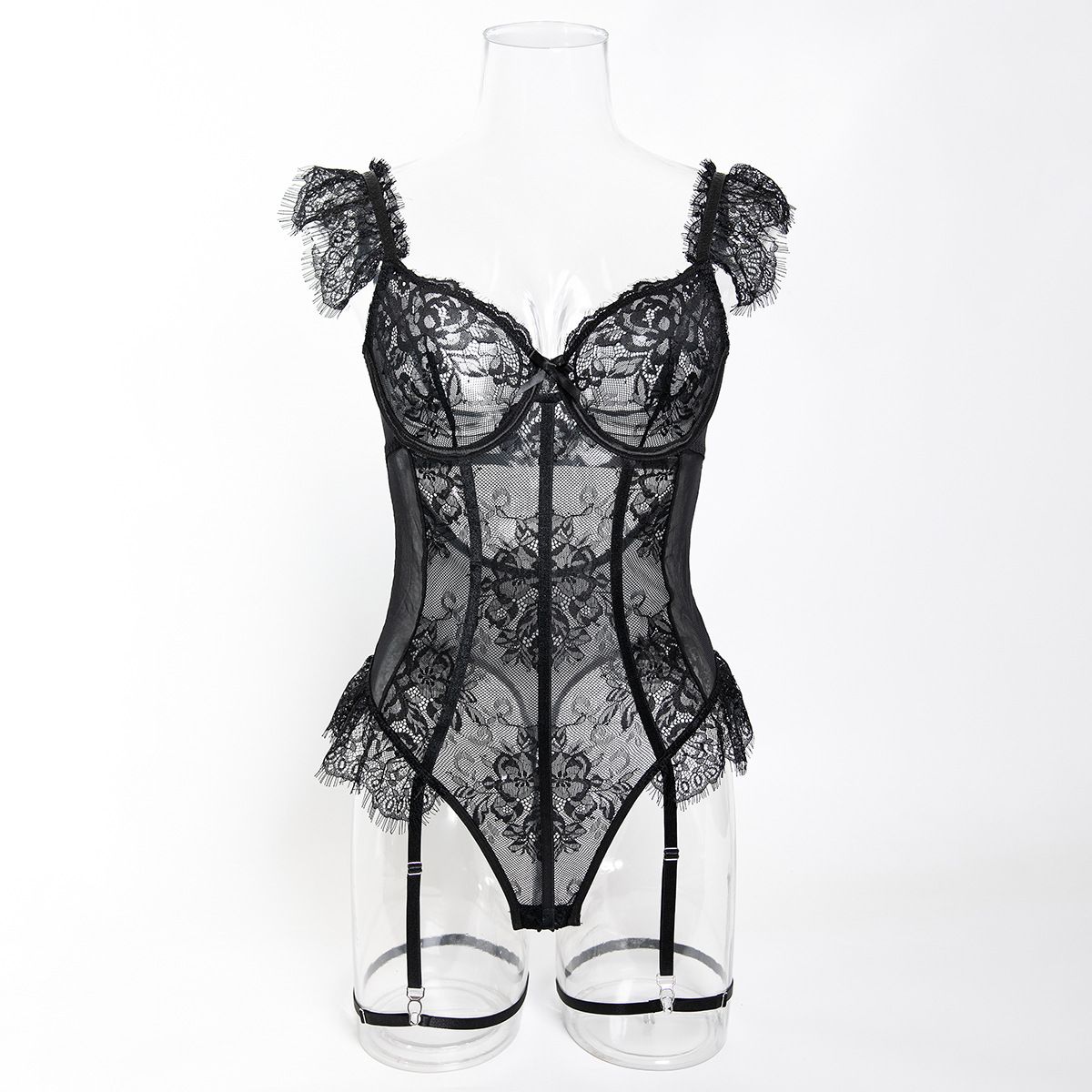 Maison de Minuit Lace Garter Bodysuit