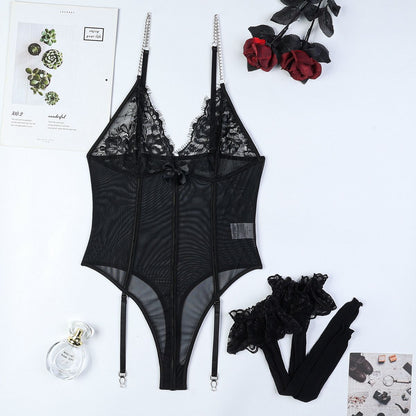 Midnight Glimmer Garter Teddy