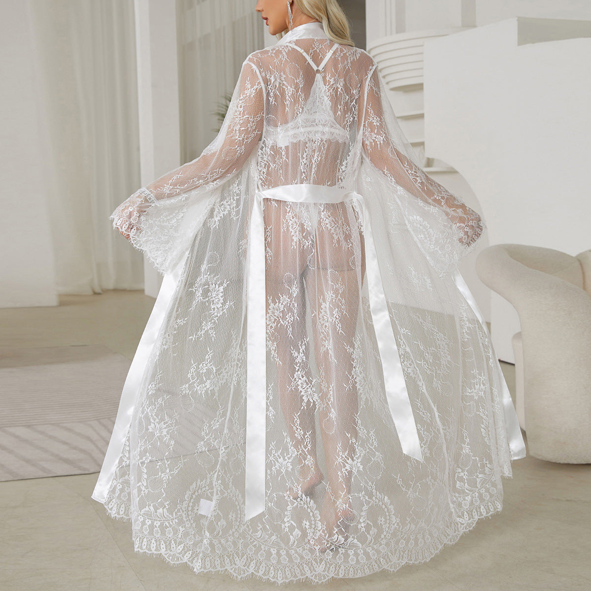 Enchanted Illusion Sheer Lace Robe