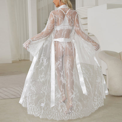 Enchanted Illusion Sheer Lace Robe