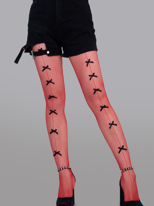 Bow Tie Fishnet Tights.