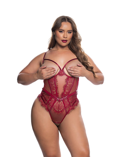 Eden Open-Cup Crotchless Teddy Roma Confidential