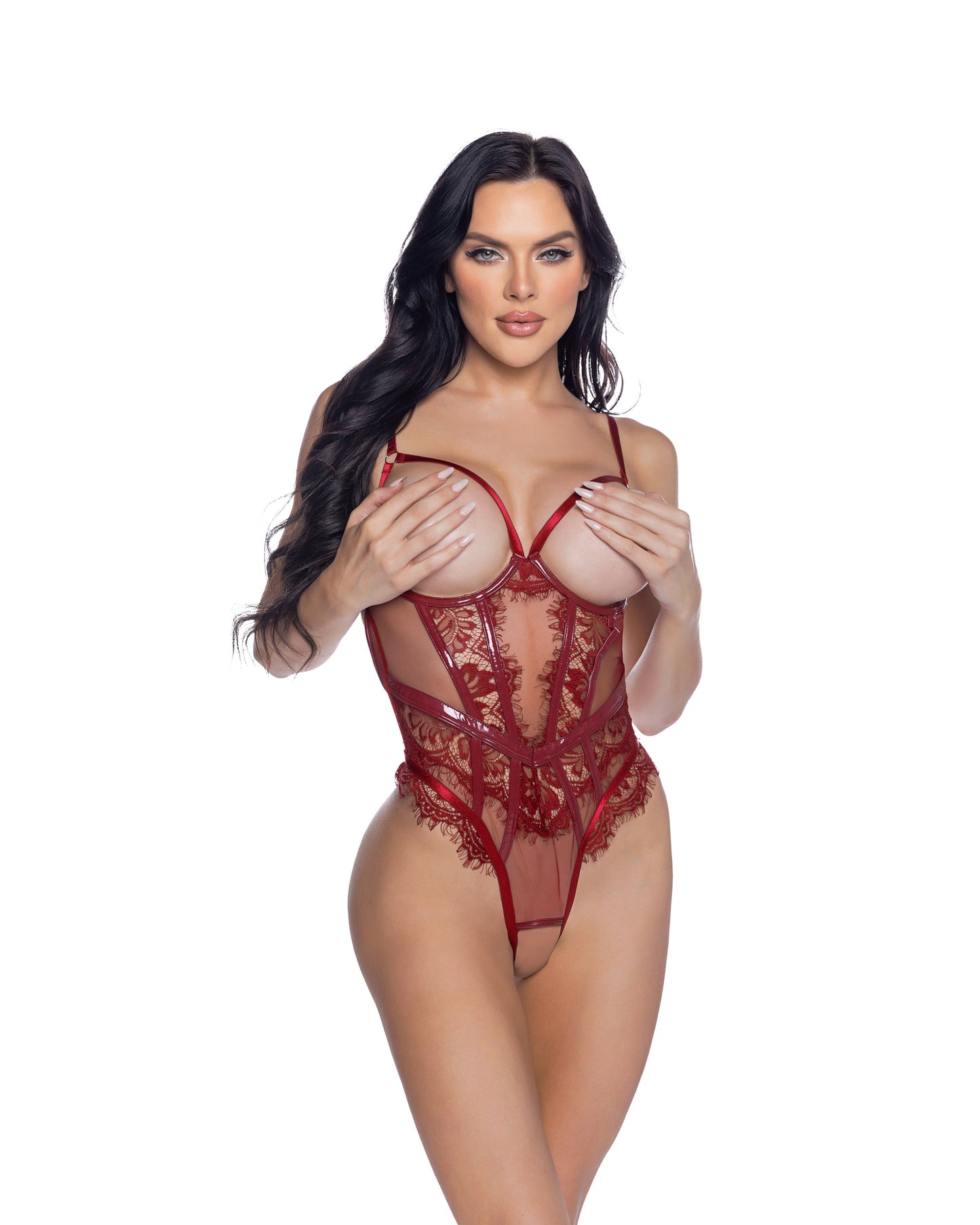 Eden Open-Cup Crotchless Teddy Roma Confidential