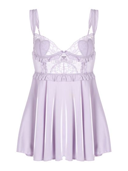 Purple Soft Satin Slip Dress.